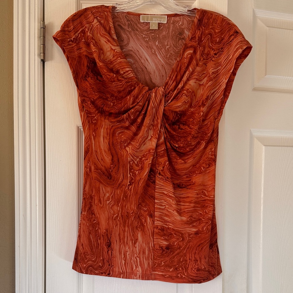 Michael Kors Rust Swirl Blouse